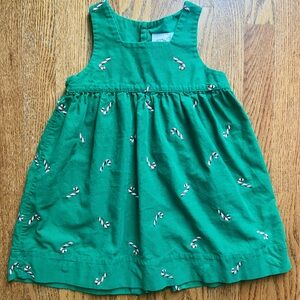 Hartstrings Festive Green Dress with Candy Cane Accents